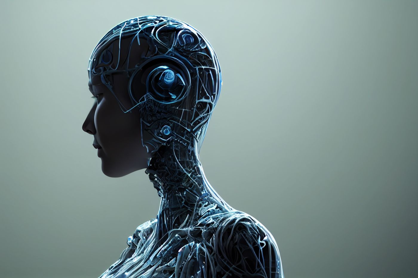 Beautiful Woman Human Robot Artificial Intelligence - Auster Inteligência Contábil
